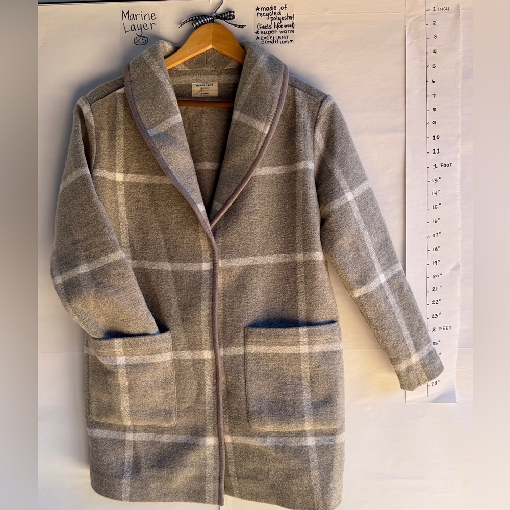 Marine Layer Gray Plaid Women's Jacket